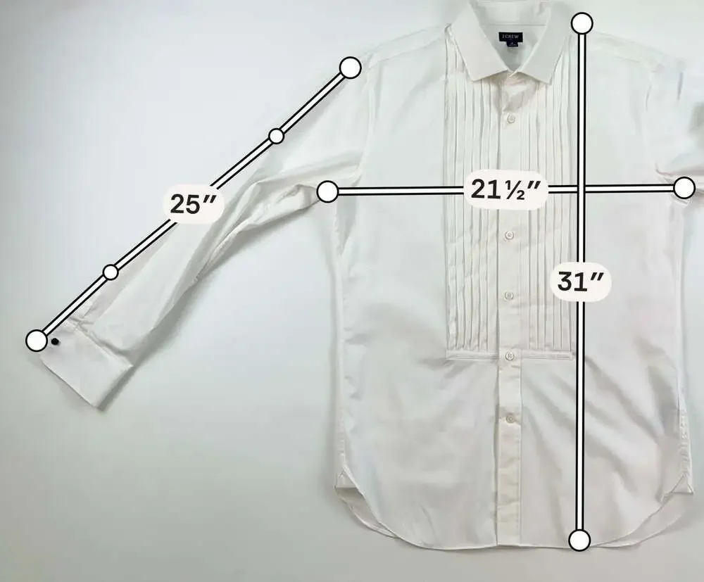 J. Crew Ludlow Slim-fit Pleated Bib Tuxedo Shirt White Medium